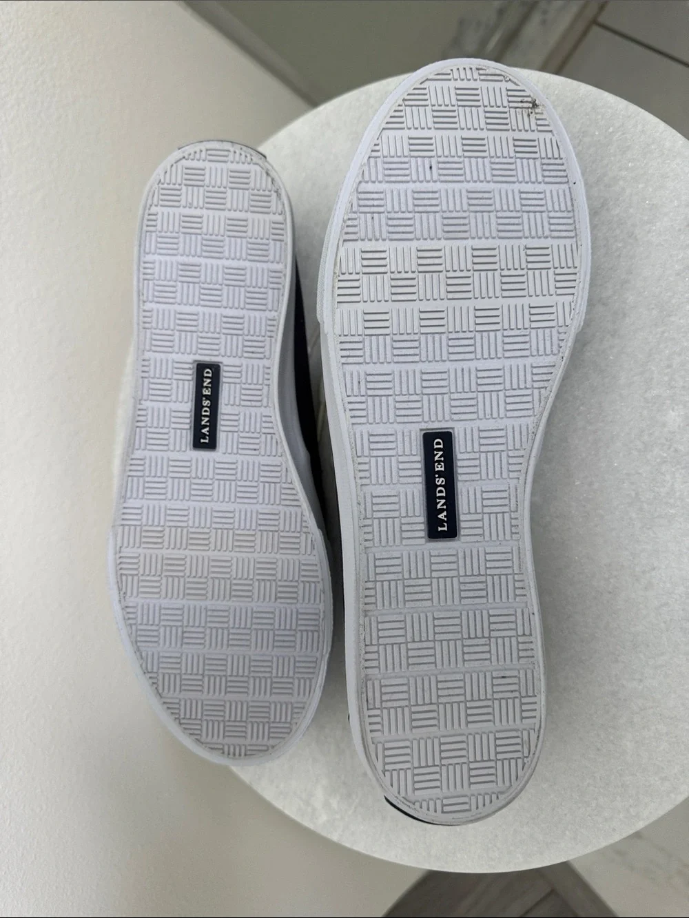Lands' End Men’s or Women’s Navy Canvas Deck Shoes with White Laces